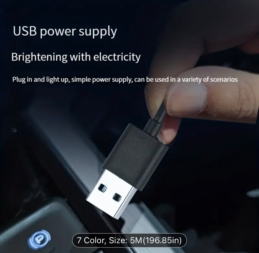 5m Car Interior Additions EL Cold Light LED Ambient Light | USB
