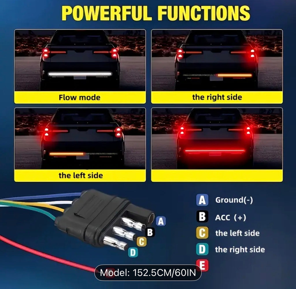 152.5cm LED Arrow Light Strip for Trucks | Red & Yellow Flowing