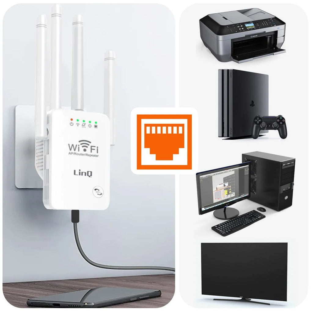 📶 Répéteur Wi-Fi 300 Mbps – Couverture Étendue