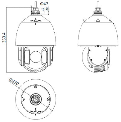 Caméra Dome Extérieure IP Hikvision DS-2DE7530IW-AE - 5 Mpx Ultra-Rapide