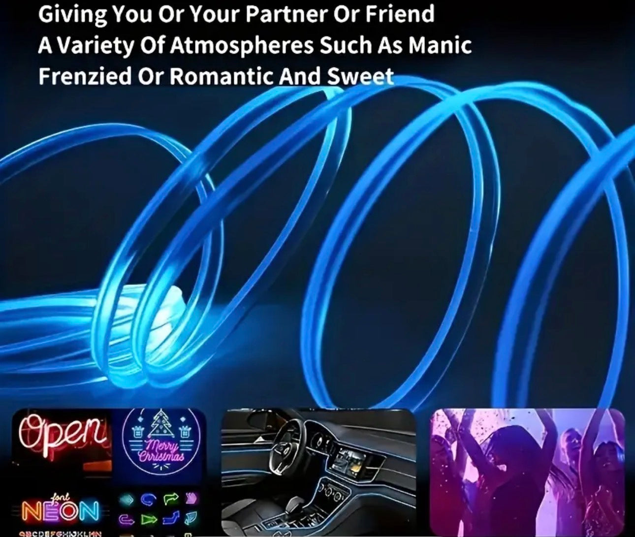 5m Car Interior Additions EL Cold Light LED Ambient Light | USB