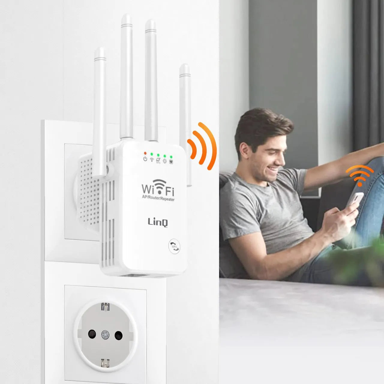 📶 Répéteur Wi-Fi 300 Mbps – Couverture Étendue