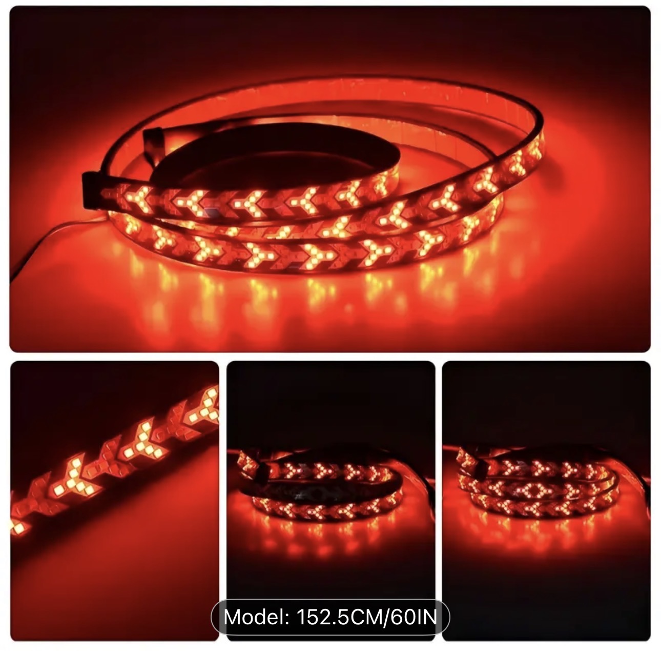 152.5cm LED Arrow Light Strip for Trucks | Red & Yellow Flowing